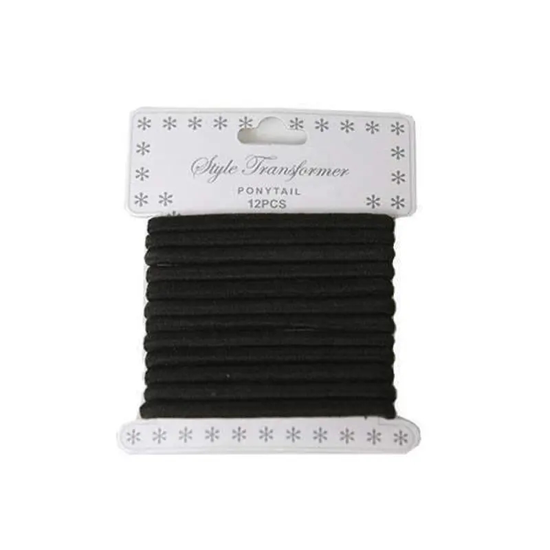 12pcs Ponytail Holders Black