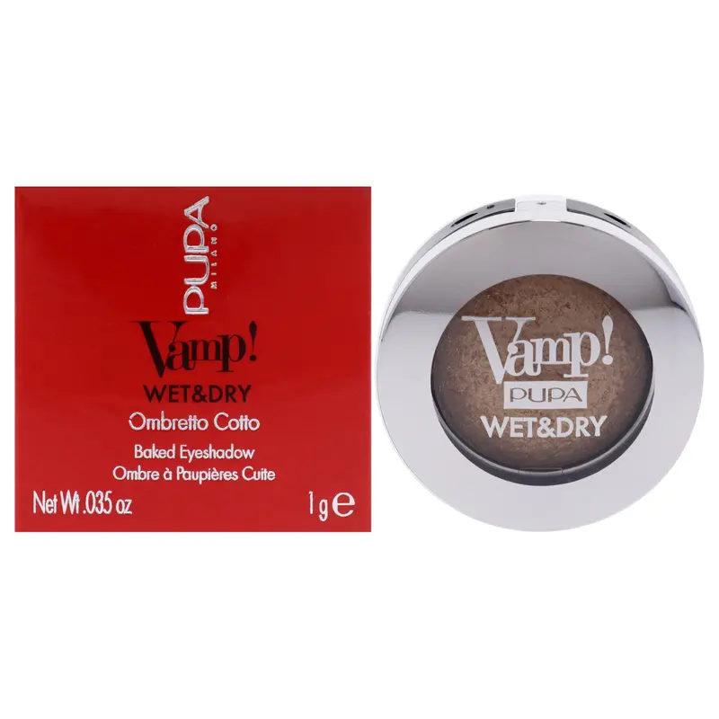 Pupa Milano Vamp! Wet and Dry Baked Eyeshadow - 101 Precious Gold by Pupa Milano for Women - 0.035 oz Eye Shadow