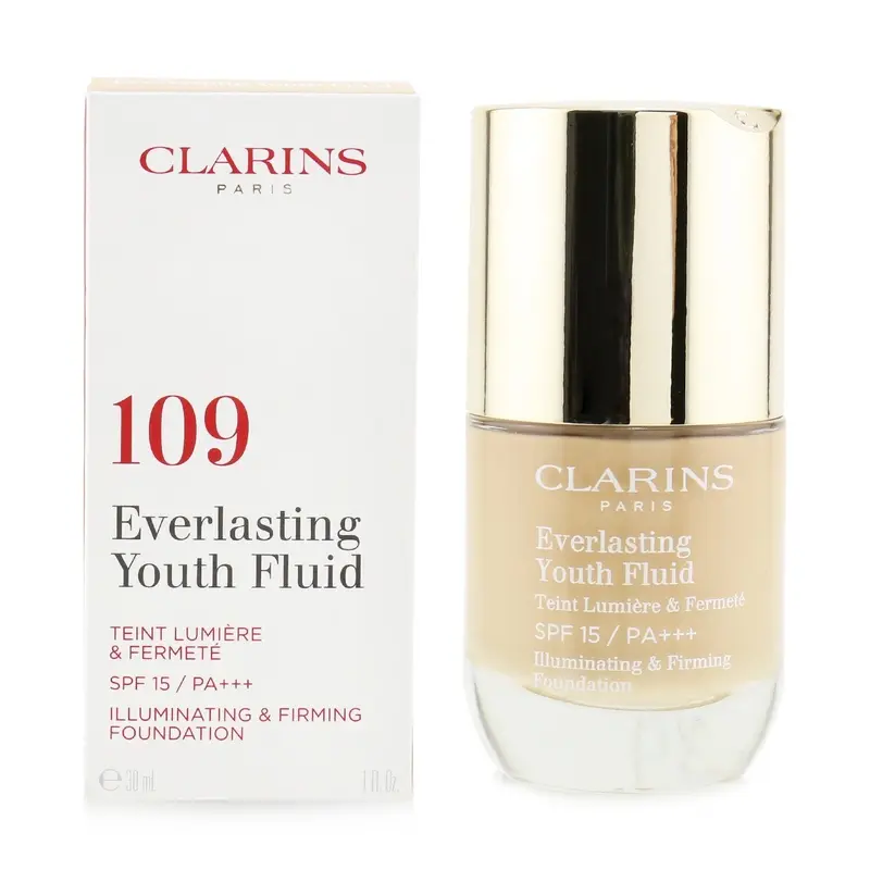 Clarins Everlasting Youth Fluid Illuminating & Firming Foundation SPF 15 - # 109 Wheat  30ml/1oz