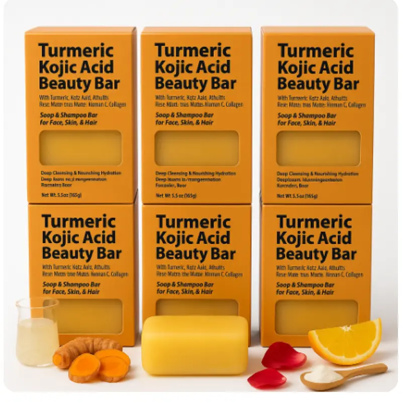 6 PACK BY NATURES TURMERIC KOJIC ACID BEAUTY BAR