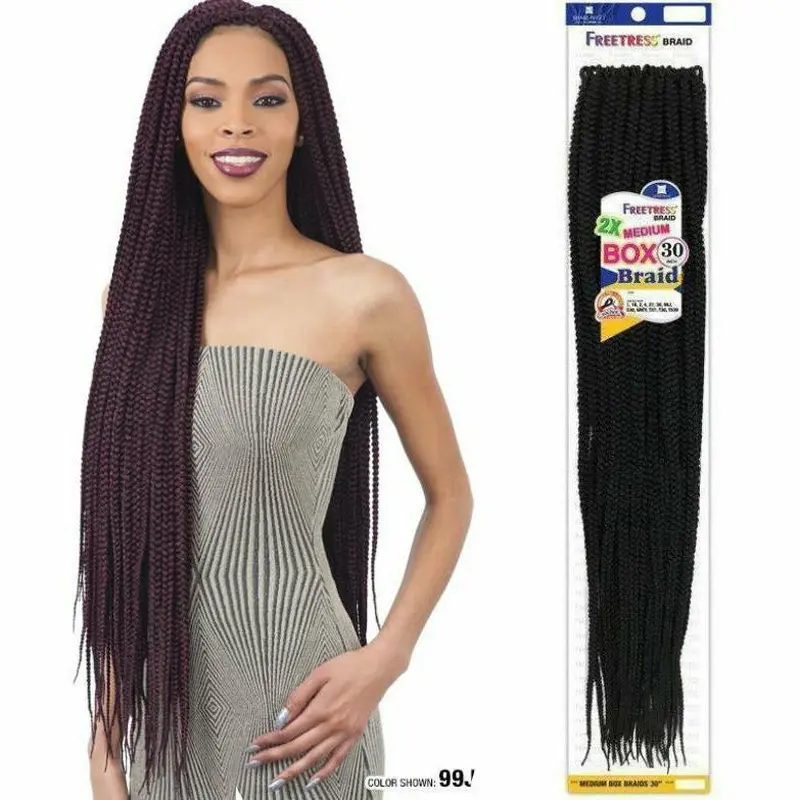 FreeTress: 2X Medium Box Braid 30" Crochet Braids