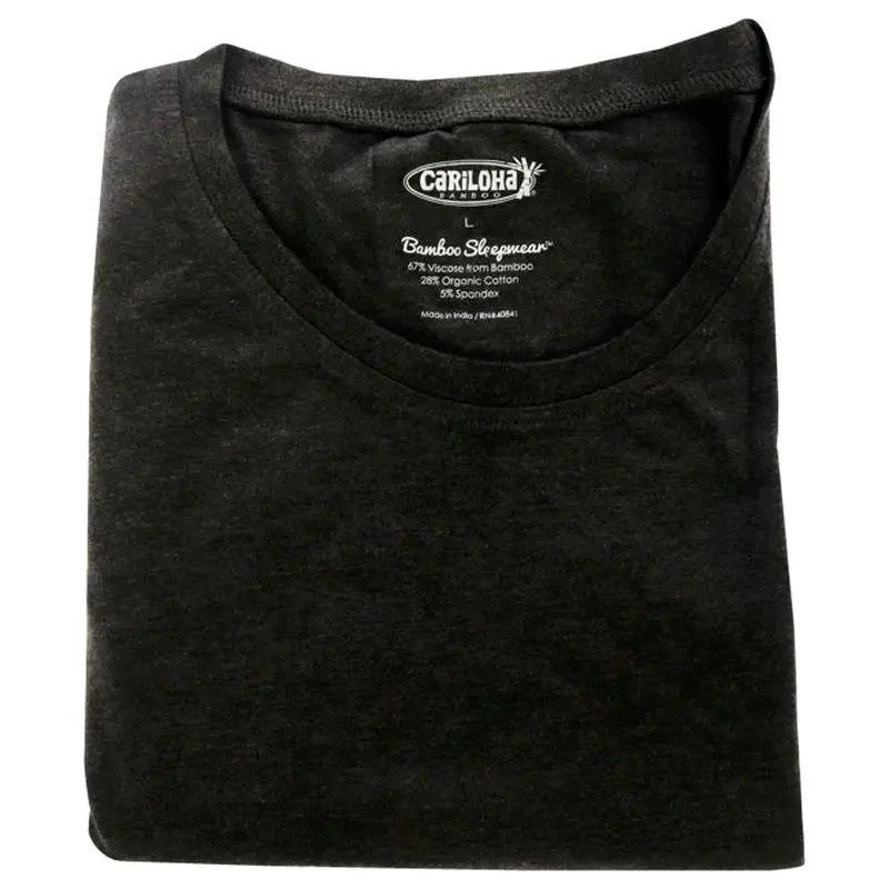Cariloha Bamboo Sleep Crew Shirt - Charcoal Heather by Cariloha for Men - 1 Pc T-Shirt (L)