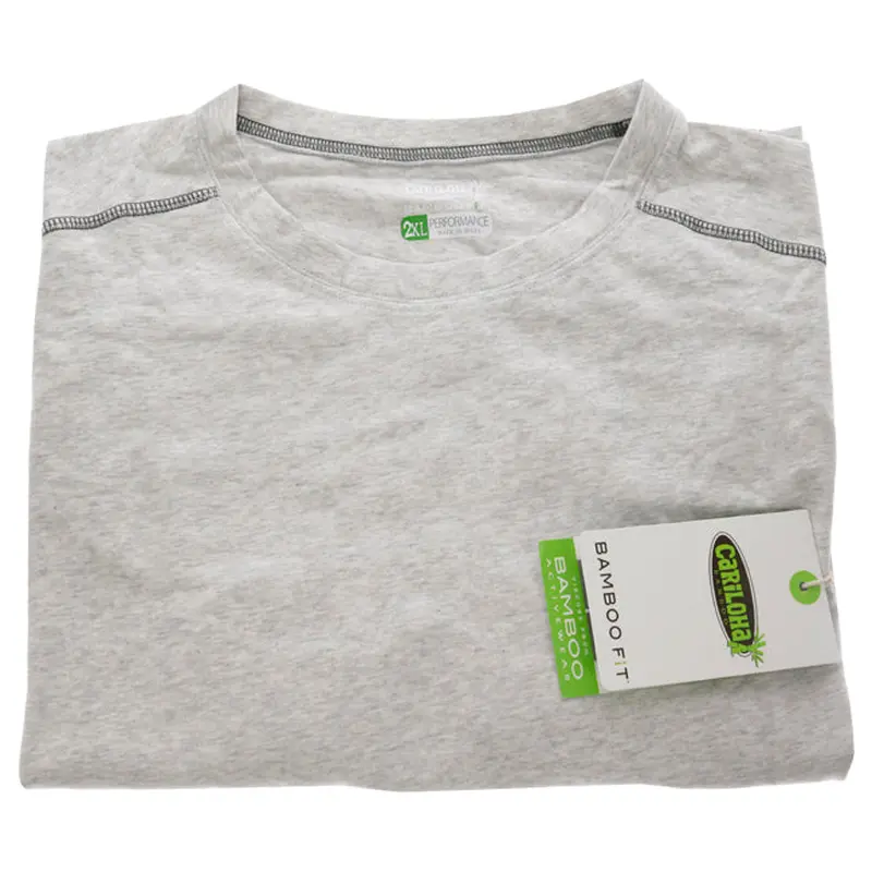 Cariloha Bamboo Performance Crew T-Shirt - Light Heather Gray by Cariloha for Men - 1 Pc T-Shirt (2XL)