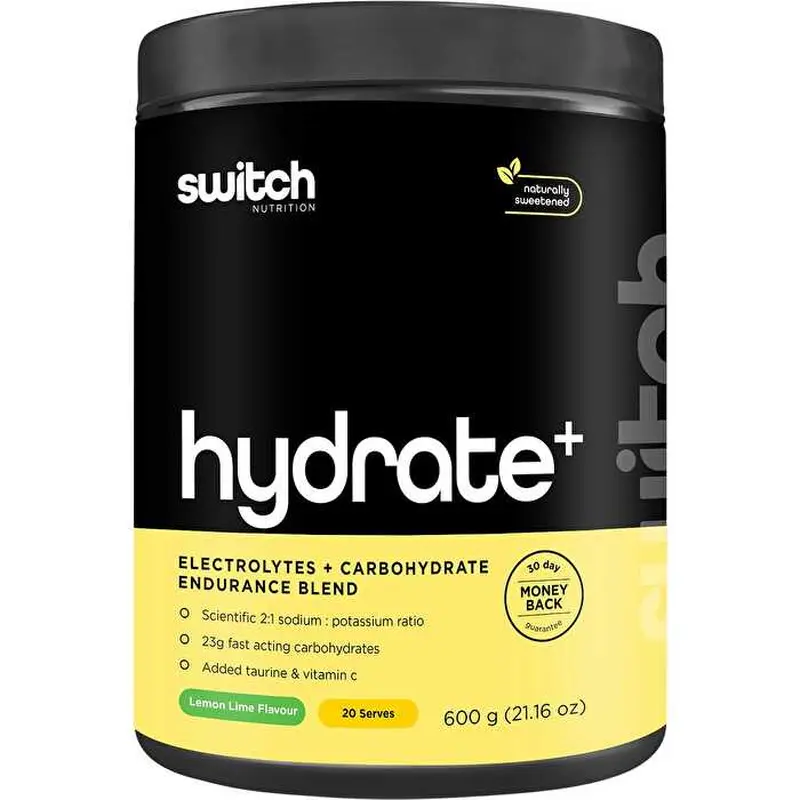 Switch Nutrition Hydrate+ Electrolytes & Carbohydrate Lemon Lime 600g