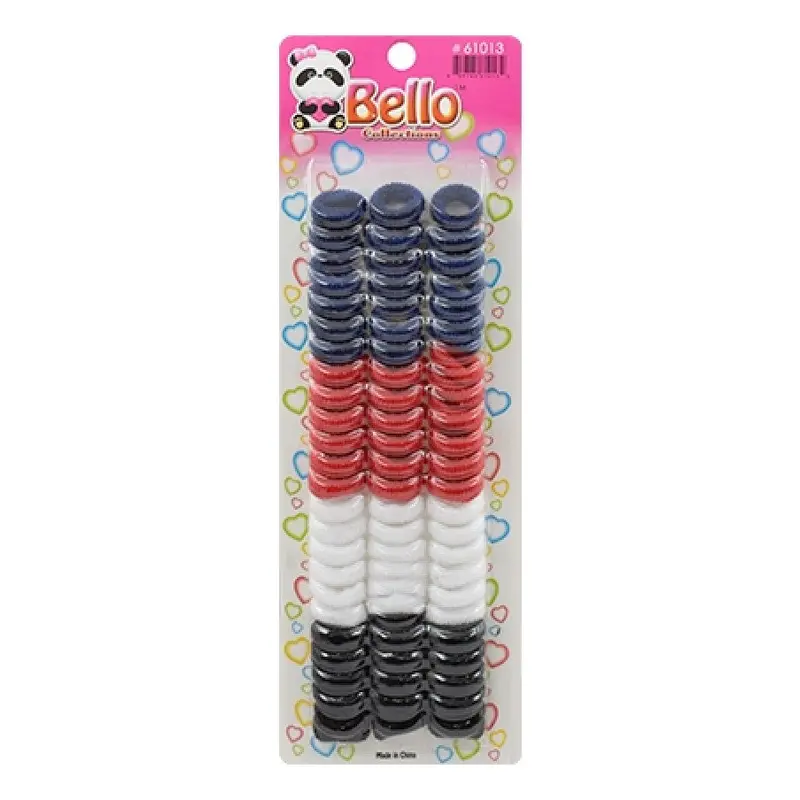 Bello O-Ring Small Ponytailers - Black, White, Red & Blue #61013