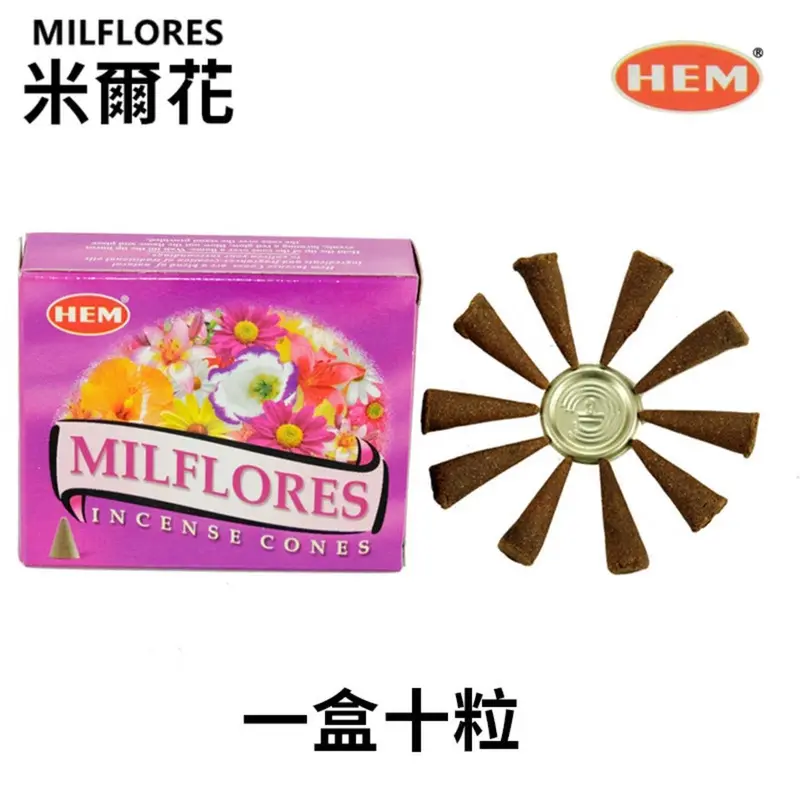 HEM Handmade India Incense  Cone - MILFLORES 10 pieces  Fixed Size