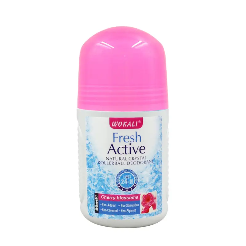 Wokali Fresh Active Natural Crystal Rollerball Deodorant - Cherry Blossoms