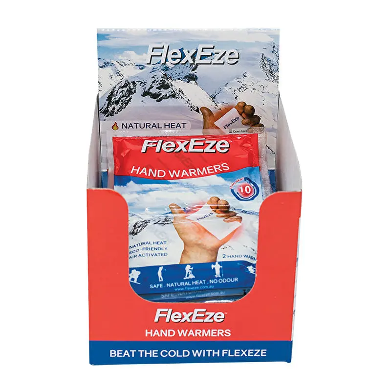 FlexEze Hand Warmers x 20 Display (contains 20 bags of 1 hand warmer pair)