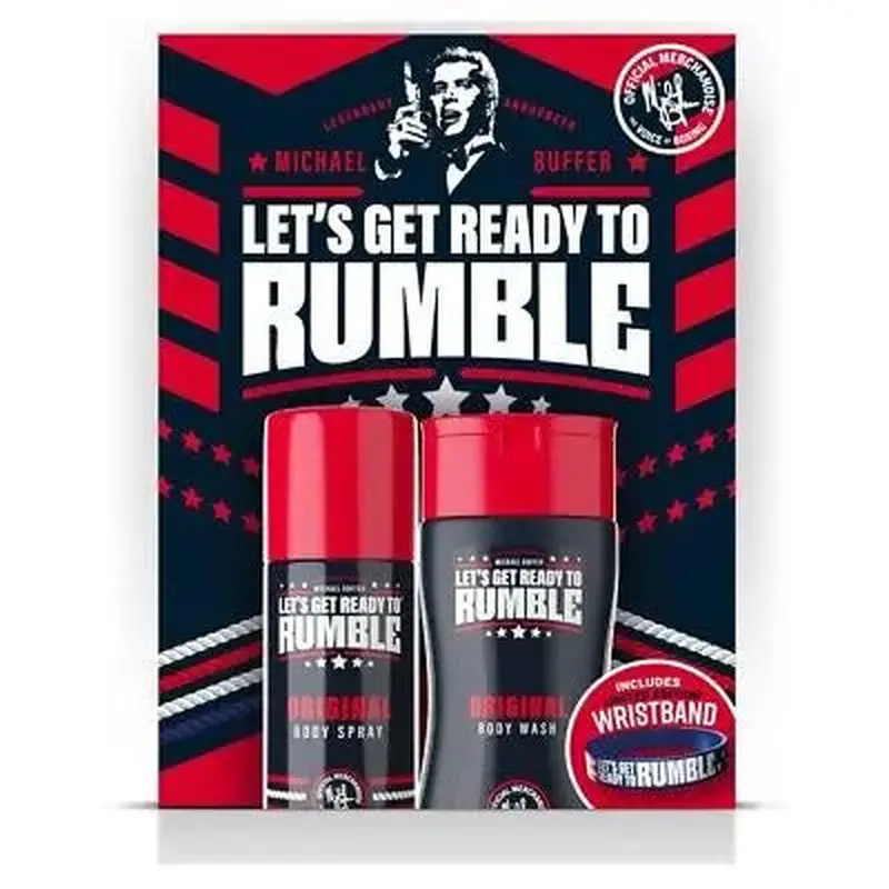 LETS GET READY TO RUMBLE ORIGINAL SET: BODY SPRAY 150ML, SHOWER GEL 250ML, WRISTBAND