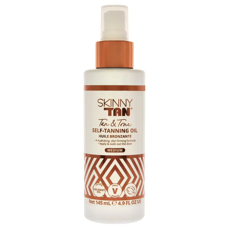 Skinny Tan Self-Tanning Oil - Medium by Skinny Tan for Women - 4.9 oz Oil