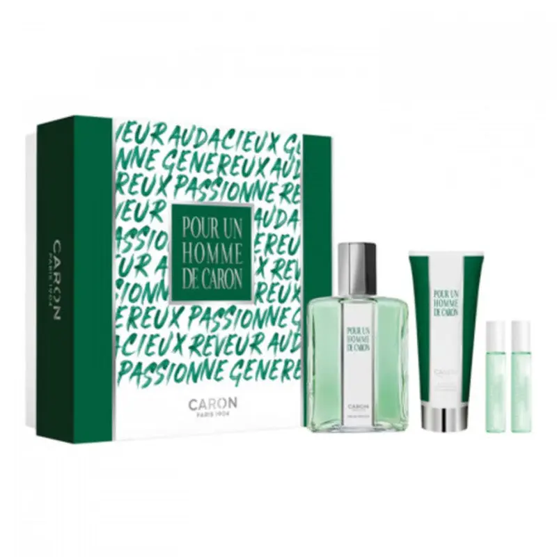 Caron Pour Homme De Caron Set Eau De Toilette & Eau De Toilette Le Matin 5ml & Eau De Parfum Le Soir 5ml & Sg 75ml 125ml