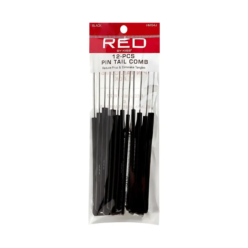 Red by Kiss Pin Tail Comb Set - 12 pcs - Black