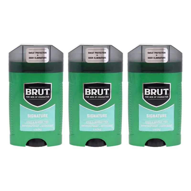 Brut Signature Antiperspirant Plus Deodorant by Brut for Men - 2.7 oz Deodorant Stick - Pack of 3