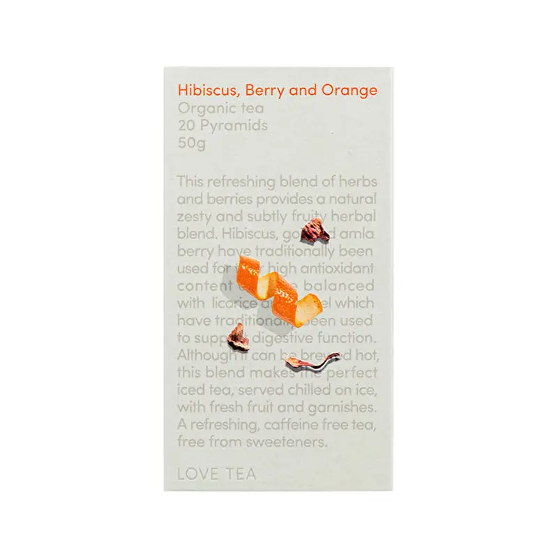 Love Tea Organic Hibiscus, Berry and Orange Tea x 20 Pyramids