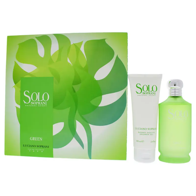 Luciano Soprani Solo Soprani Green by Luciano Soprani for Unisex - 2 Pc Gift Set 3.3oz EDT Spray, 3.4oz Shower Gel