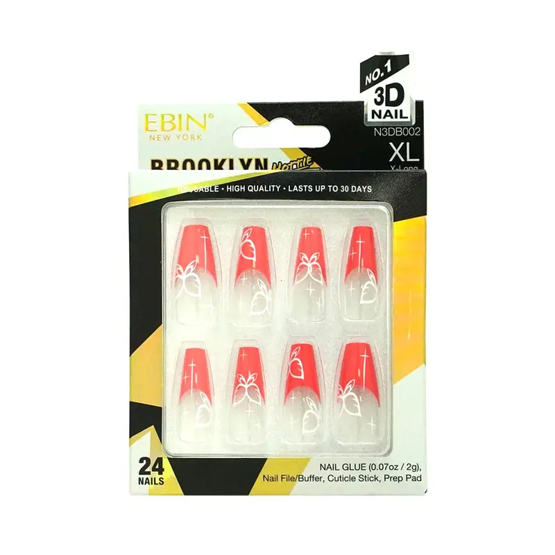 EBIN Press-On Nails Brooklyn Hottie #N3DB002 X-Long