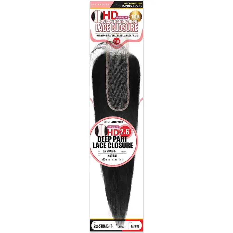 Eve Hair 2X6 HD Lace Closure Straight 10" HDST