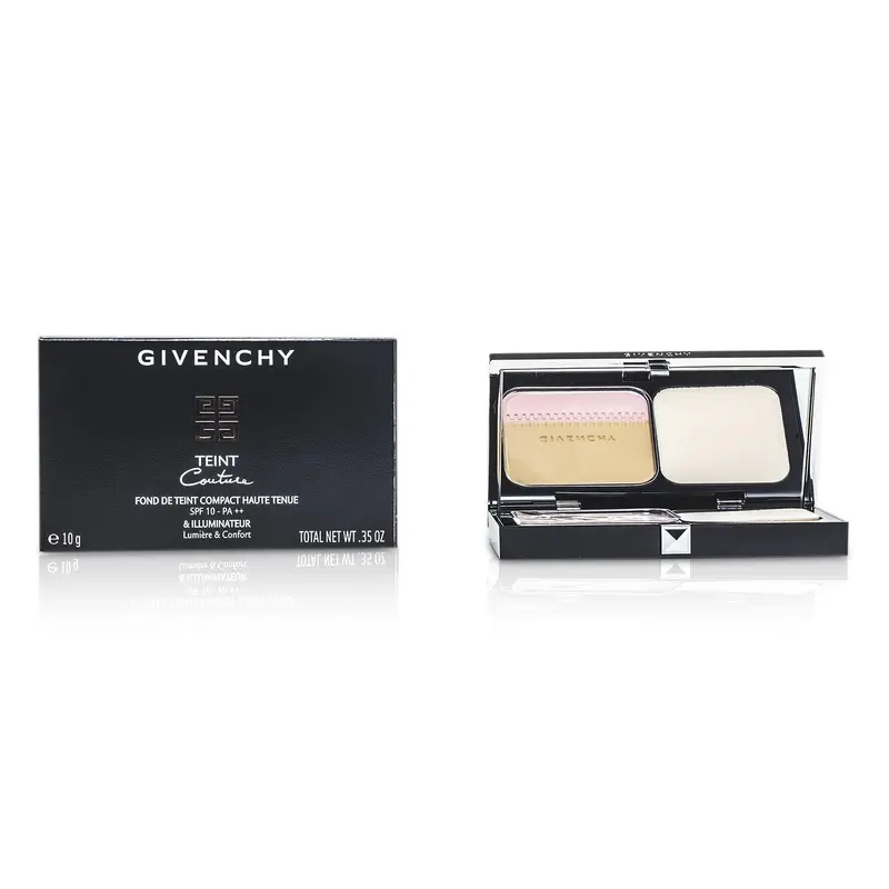 Givenchy Teint Couture Long Wear Compact Foundation & Highlighter SPF10 - # 4 Elegant Beige (Unboxed)  10g/0.35oz