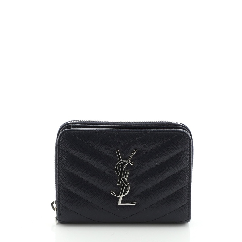 Classic Monogram Zip Around Wallet Matelasse Chevron Leather Compact S744816725149