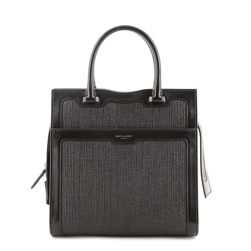 Uptown Tote Raffia with Leather Small S744816696407
